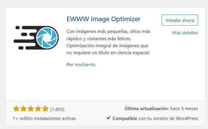 instalar EWWW Image Optimizer